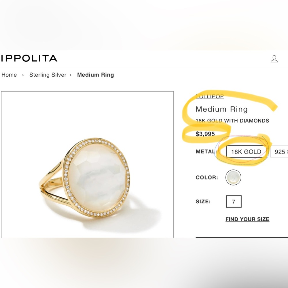 IPPOLITA 18K Yellow Gold Lollipop® Peach Moonstone & Diamond Statement Ring 🇮🇹 - Picture 12 of 16